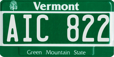 VT license plate AIC822