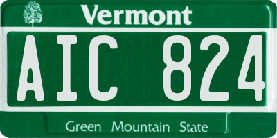 VT license plate AIC824