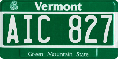 VT license plate AIC827