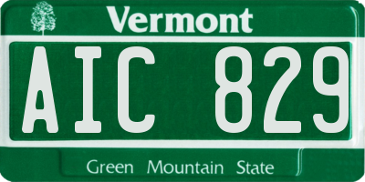VT license plate AIC829