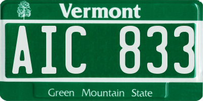 VT license plate AIC833