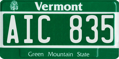 VT license plate AIC835