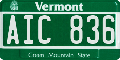 VT license plate AIC836