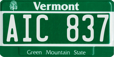 VT license plate AIC837