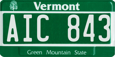 VT license plate AIC843