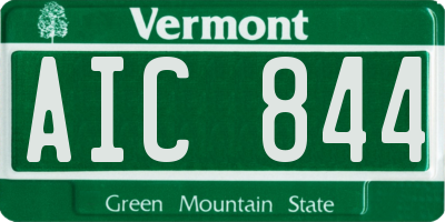 VT license plate AIC844