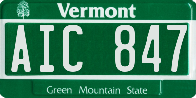 VT license plate AIC847