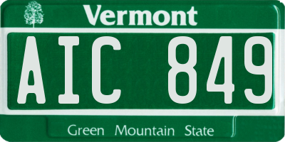 VT license plate AIC849