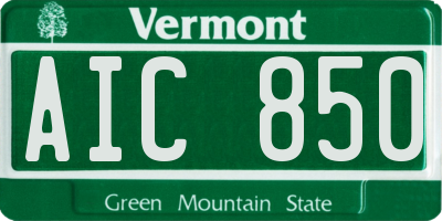 VT license plate AIC850