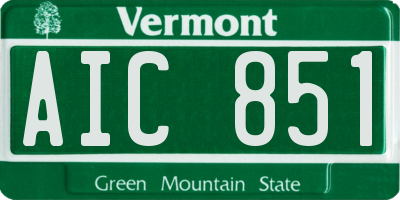 VT license plate AIC851