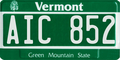 VT license plate AIC852