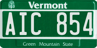 VT license plate AIC854