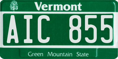 VT license plate AIC855