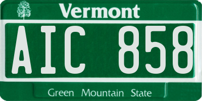 VT license plate AIC858