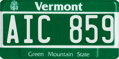 VT license plate AIC859