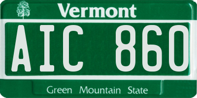 VT license plate AIC860