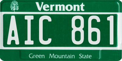 VT license plate AIC861