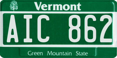 VT license plate AIC862