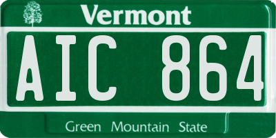 VT license plate AIC864