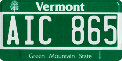 VT license plate AIC865
