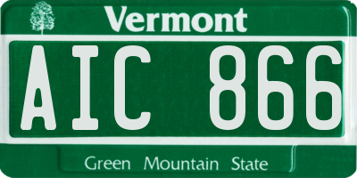 VT license plate AIC866