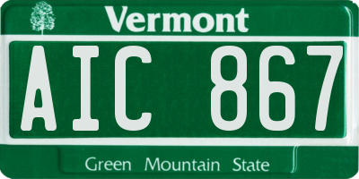 VT license plate AIC867
