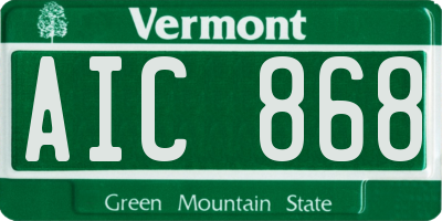 VT license plate AIC868