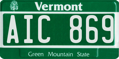 VT license plate AIC869