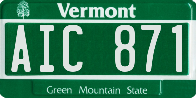 VT license plate AIC871