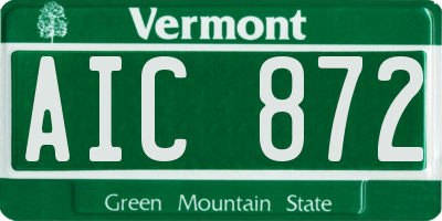 VT license plate AIC872