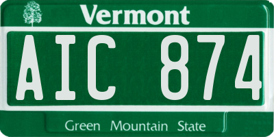 VT license plate AIC874