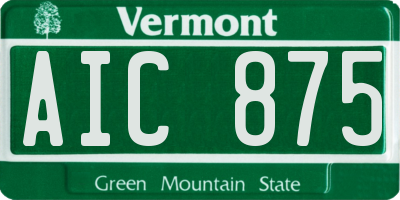 VT license plate AIC875