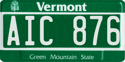 VT license plate AIC876