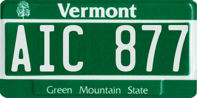 VT license plate AIC877