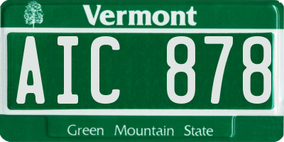 VT license plate AIC878