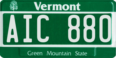 VT license plate AIC880
