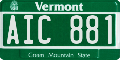 VT license plate AIC881