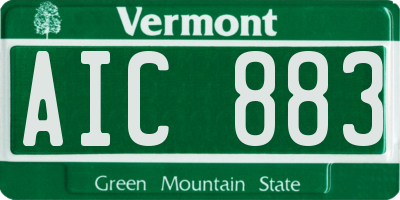 VT license plate AIC883