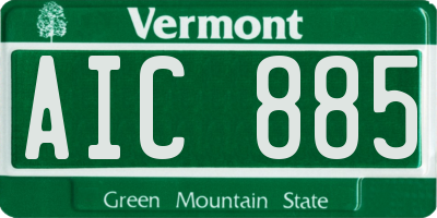 VT license plate AIC885