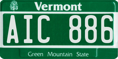 VT license plate AIC886