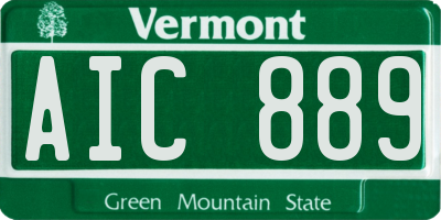 VT license plate AIC889