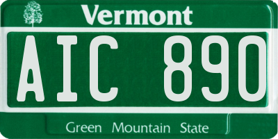 VT license plate AIC890