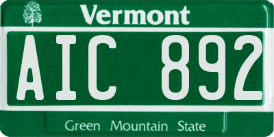 VT license plate AIC892
