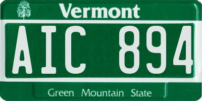 VT license plate AIC894
