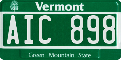 VT license plate AIC898
