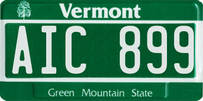 VT license plate AIC899