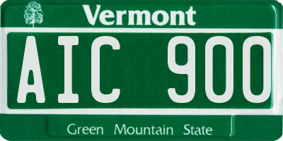 VT license plate AIC900