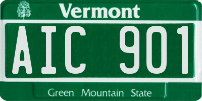 VT license plate AIC901