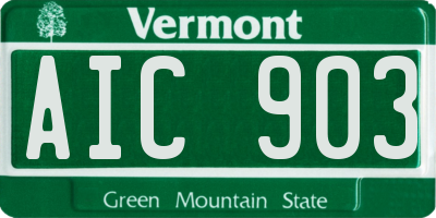 VT license plate AIC903