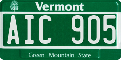 VT license plate AIC905